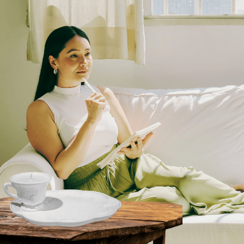 Vintage Indiana Colony Harvest Grape Milk Glass Tea & Sandwich Candle