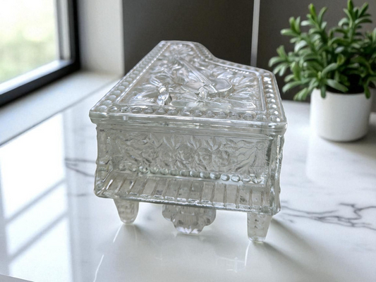 glass lid piano by window